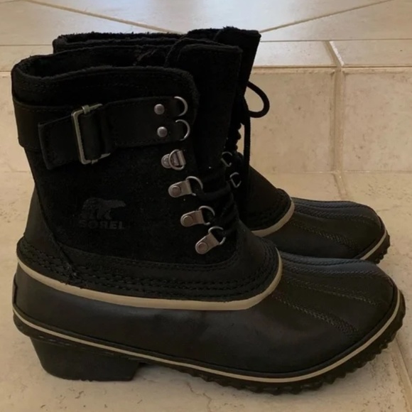 Sorel Winter Fancy Lace II Boot Women's Black Duck Boot Rain Weatherproof - Picture 5 of 9